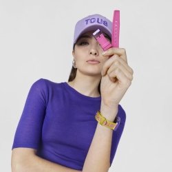 Reloj inteligente Tous T-Band morado con correa verde/fucsia, 200351089.