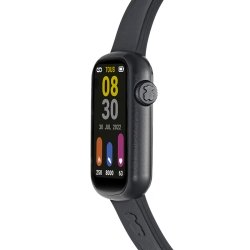 Reloj inteligente Tous T-Band negro con correa de nylon rosa/negra, 200351088.