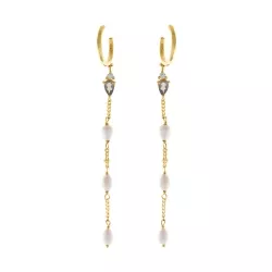 Pendientes de plata dorada y perlas de Salvatore Plata, 163A0492.