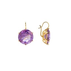 Pendientes de plata dorada y piedra amatista de Luxenter, EXA356Y11.