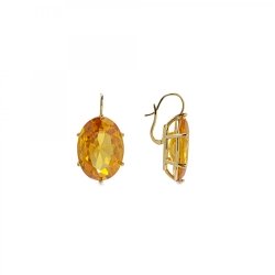 Pendientes de plata dorada y piedra padparadscha, de Luxenter, EXA355Y13.