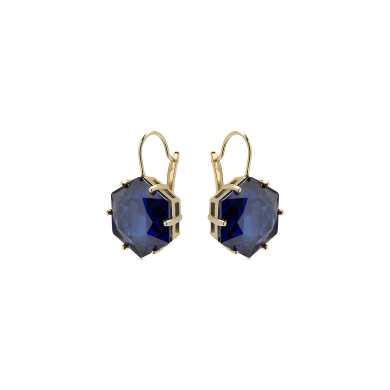 Pendientes de plata dorada y piedra tanzanita, de Luxenter EXA358Y40.