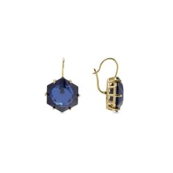 Pendientes de plata dorada y piedra tanzanita, de Luxenter EXA358Y40.