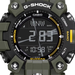 Reloj G-Shock Mudman Solar y Triple Sensor, verde y amarillo, GW-9500-3ER.