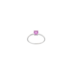 Solitario en plata rodiada con circonita rubí, de Salvatore Plata, 136S0349.