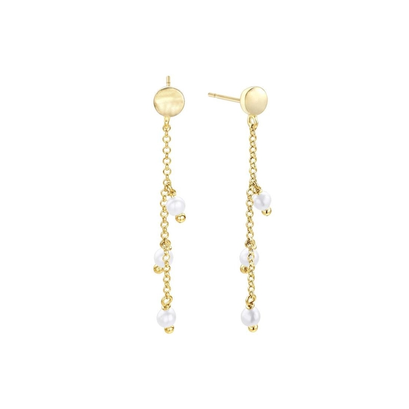 Pendientes Pearl en plata dorada y perlas, de Durán Exquse, 00511054.