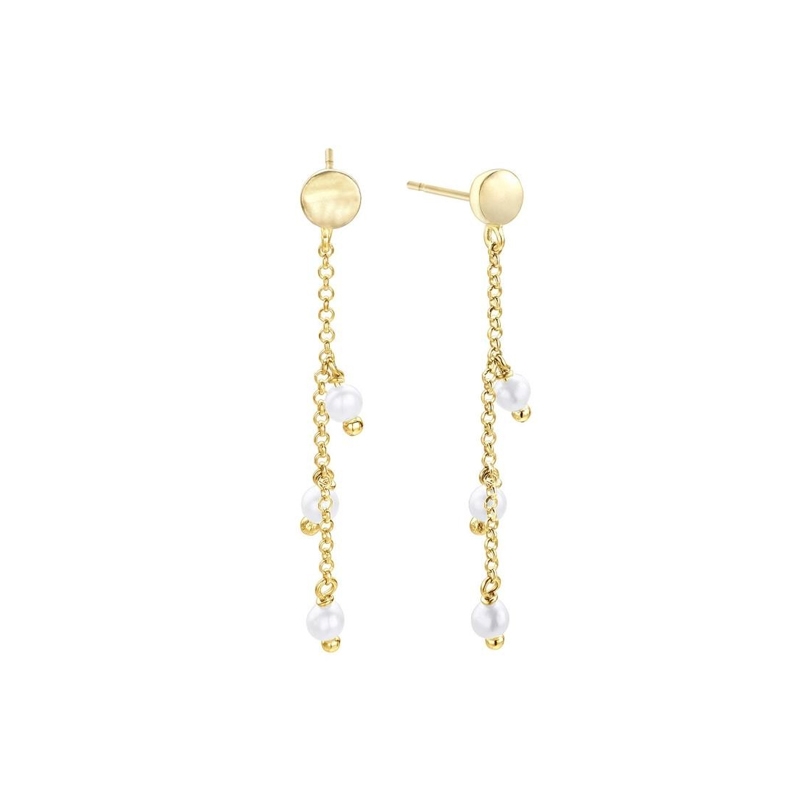 Pendientes Pearl en plata dorada y perlas, de Durán Exquse, 00511054.