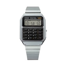 Reloj Casio Vintage con calculadora plateada, CA-500WE-1AEF.