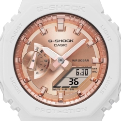 Reloj G-Shock Serie S en blanco y esfera rosé, GMA-S2100MD-7AER.