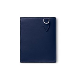 Cartera Montblanc Meisterstück en piel azul para 6 tarjetas, 131695.