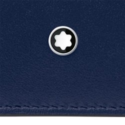 ⇨ Cartera Montblanc Meisterstück en piel azul para 6 tarjetas, 131695.