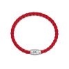 Pulsera Montblanc de piel roja y 3 anillas, 130902.