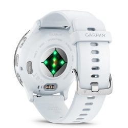 Reloj Garmin Venu® 3 en blanco con bisel de acero, 010-02784-00.