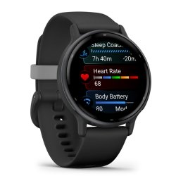 Reloj Garmin Vivoactive® 5 negro con bisel de aluminio, 010-02862-10.