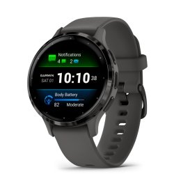 Reloj Garmin Venu® 3S en gris con bisel de acero gris, 010-02785-00.