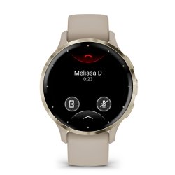 Reloj Garmin Venu® 3S en beige gold con bisel dorado, 010-02785-02.