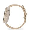 Reloj Garmin Venu® 3S correa piel beige y bisel dorado, 010-02785-55.
