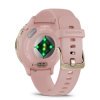 Reloj Garmin Venu® 3S rosa con bisel de acero dorado, 010-02785-03.