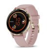 Reloj Garmin Venu® 3S rosa con bisel de acero dorado, 010-02785-03.