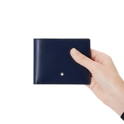 Cartera Montblanc Meisterstück para 6 tarjetas en piel azul, 131692.