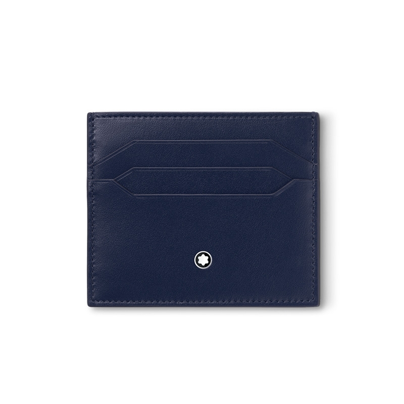Portatajetas Montblanc Meisterstück en piel azul 6 ranuras, 131694. Portatajetas Montblanc Meisterstück en piel azul 6 ranuras, 131694.