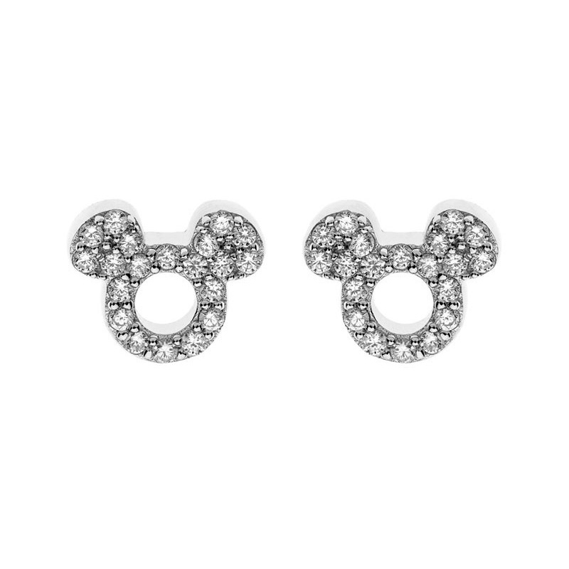 Pendientes Disney en plata con silueta Mickey y circonitas, ES00011RZWL.CS.