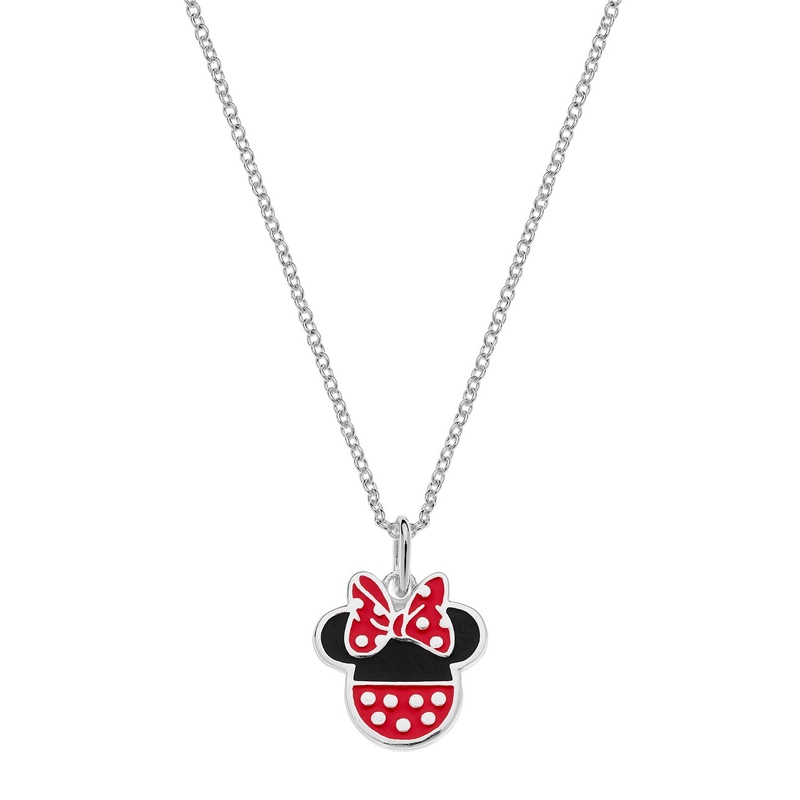 Colgante Disney en plata con Minnie en negro y rojo, NS00028SL-157.CS.