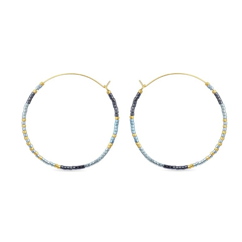 Aros de plata dorada y cuentas multicolor Bubha de Luxenter, EXA496YC20.