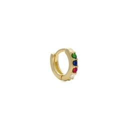 Piercing de plata dorada y circonitas semáforo Zule de Luxenter, EH610Y20.
