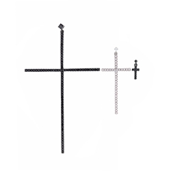 3 pendientes de plata en forma de cruz de Salvatore Plata, 211A0097.