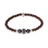 Pulsera elástica con hematites bronces Akbar Platadepalo, WB270M.