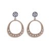 Pendientes de Platadepalo plata, bronce y circonitas, WE105A.