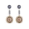 Pendientes en plata y bronce con cuarzo fumé de Platadepalo, WE094X.
