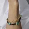 Pulsera dorada con ónix y piedras verdes, Sunrak de Luxenter, SGBX267734.