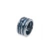 Anillo ancho de plata envejecida con circonitas, Woman de Platadepalo, CR55A.