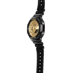 Reloj G-Shock en resina negra brillo y esfera dorada, GA-2100GB-1AER.