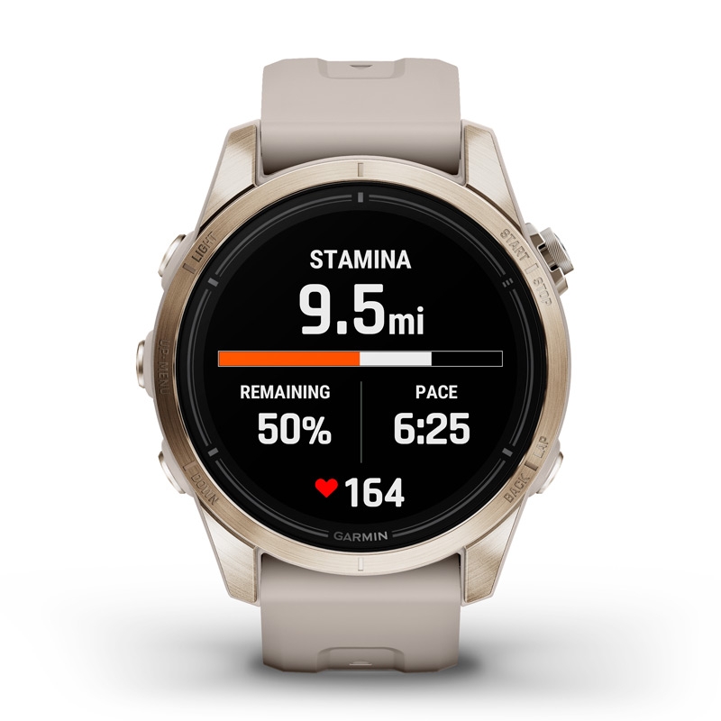 Reloj inteligente Garmin epix™ Pro (Gen 2) Sapphire dorado y beige, 010-02802-11.