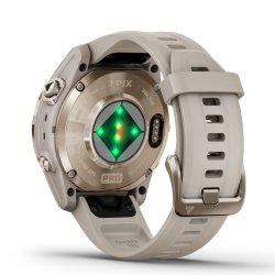 Reloj inteligente Garmin epix™ Pro (Gen 2) Sapphire dorado y beige, 010-02802-11.