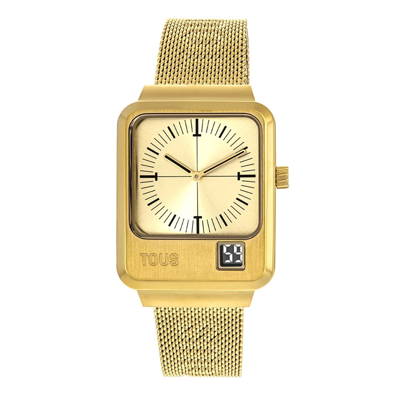 Reloj Tous Mars unisex dorado IPG analógico y digital, 300358011.