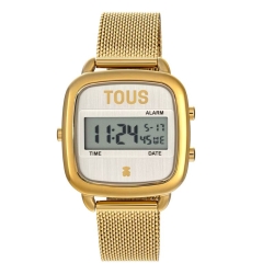 Reloj Tous D-Logo digital dorado IPG con malla milanesa, 300358090.