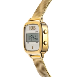Reloj Tous D-Logo digital dorado IPG con malla milanesa, 300358090.