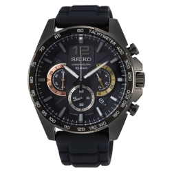 Reloj Seiko Neo Sport cronógrafo negro y detalles tricolor, SSB349P1.