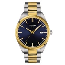 Reloj Tissot PR 100 de hombre bicolor y esfera azul oscuro, T1504102204100.