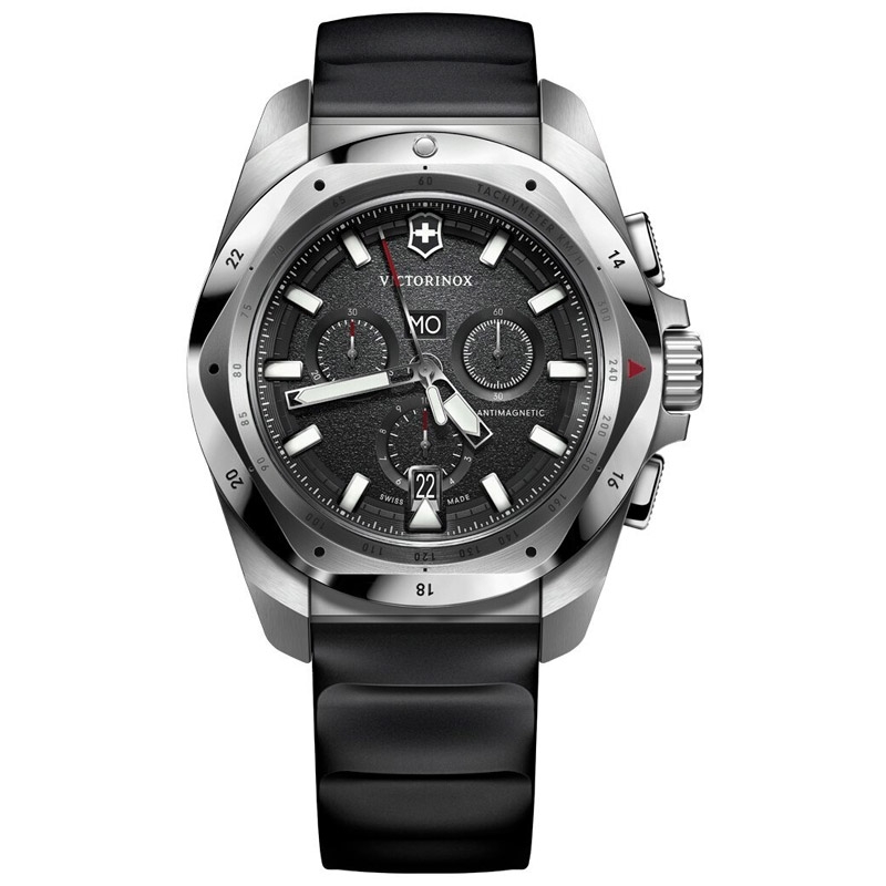 Reloj Victorinox INOX Chrono en acero y esfera negra, V241983.