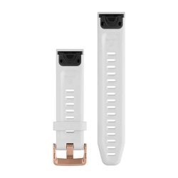 Correa Garmin de silicona blanca y hebilla rosada, 20 mm, 010-12739-08.