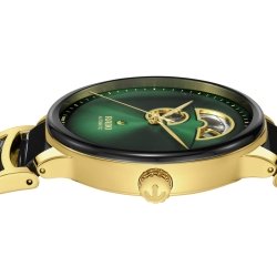Reloj Rado Centrix automático Open Heart y esfera verde, R30008302.