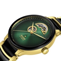 Reloj Rado Centrix automático Open Heart y esfera verde, R30008302.