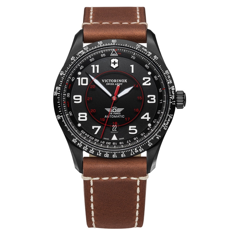 Reloj Victorinox Airboss Mech. automático y correa de piel, V241886.