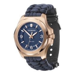 Reloj Victorinox INOX de mujer con caja rosada y correa azul, V241955.
