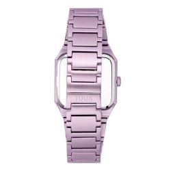 Reloj Tous Karat Squared con brazalete de aluminio rosa, 300358041.